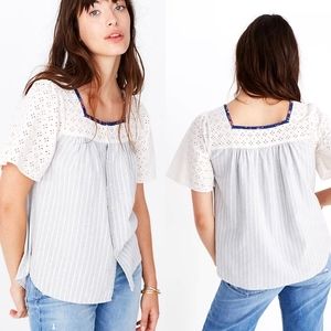 Madewell X The New Denim Project Patchwork Butterfly Top.